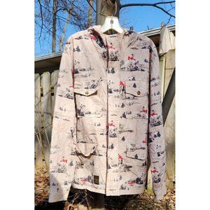 Grizzly GripTape Mens Large Jacket Beware The Bear Shacket Windbreaker